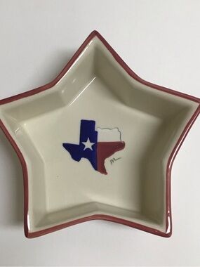Hartstone Pottery Star Bowl Texas Proud Serving Dish July 4th Vintage 1991 NWT